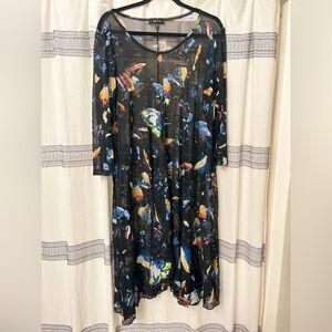 Navy Blue w/ Colors Patterned Women’s Dress